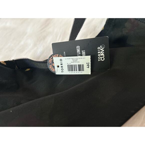 NWT Torrid Curve T-Shirt Lightly Lined Front Close Floral Skull Bra Size 46C - Picture 6 of 11